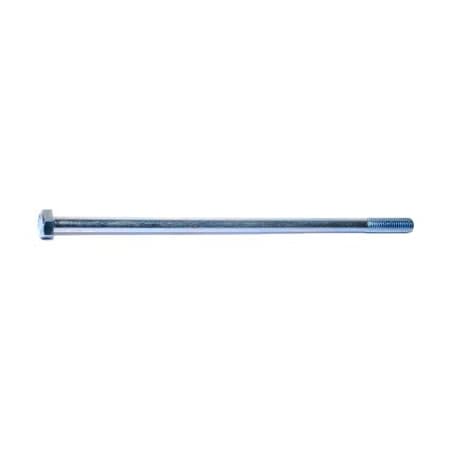 Grade 2, 3/8"-16 Hex Head Cap Screw, Zinc Plated Steel, 9 in L, 50 PK